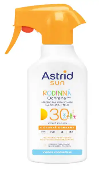 Astrid Sun rodinné voděodolné mléko na opalování SPF30 270ml Vysoce Kvalitní