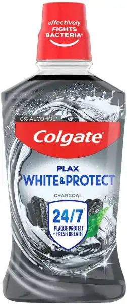 Zlevněný Colgate Plax White & protect Charcoal ústní voda 500 ml