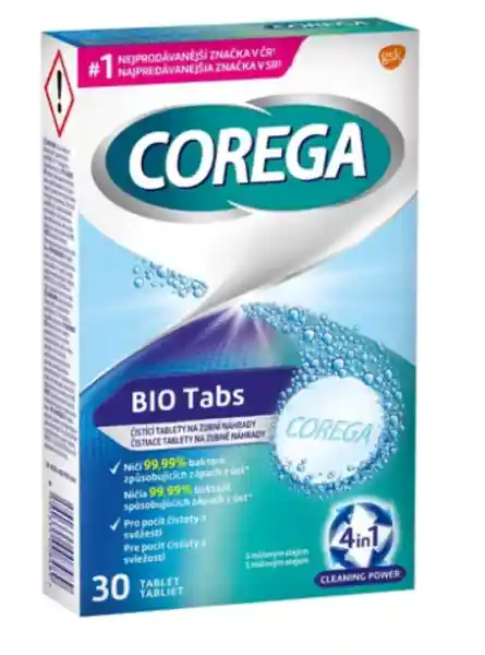 Corega tablety Bio Tabs antibakteriální 30 ks Zlevněný