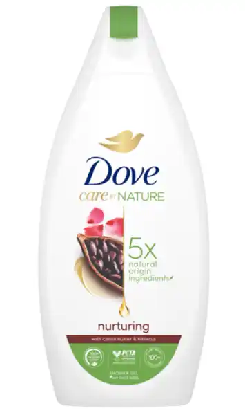 Dove Care By Nature Nurturing Cacao Butter & Hibiscus sprchový gel 225 ml Nejprodávanější