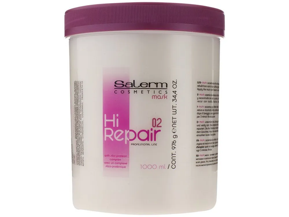 Salerm Hi Repair maska pro poškozené vlasy 1000 ml+ Balzám na rty Salerm Beauty line Bezpečná Platba