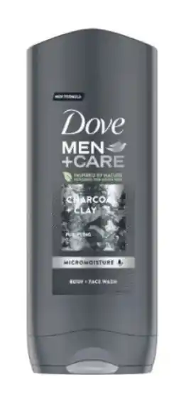 Zlevněný Dove Men+ Care Charcoal Clay sprchový gel 400 ml