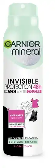 Cenově Výhodný Garnier Mineral Invisible black and white Floral Touch 48h anti-perspirant 150 ml