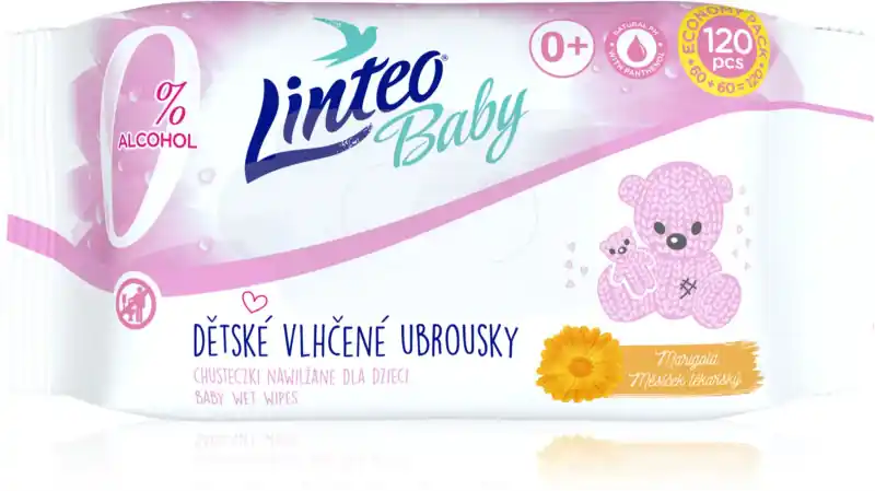 Linteo Baby Soft & Cream Ubrousky vlhčené dětské 120 ks Akce