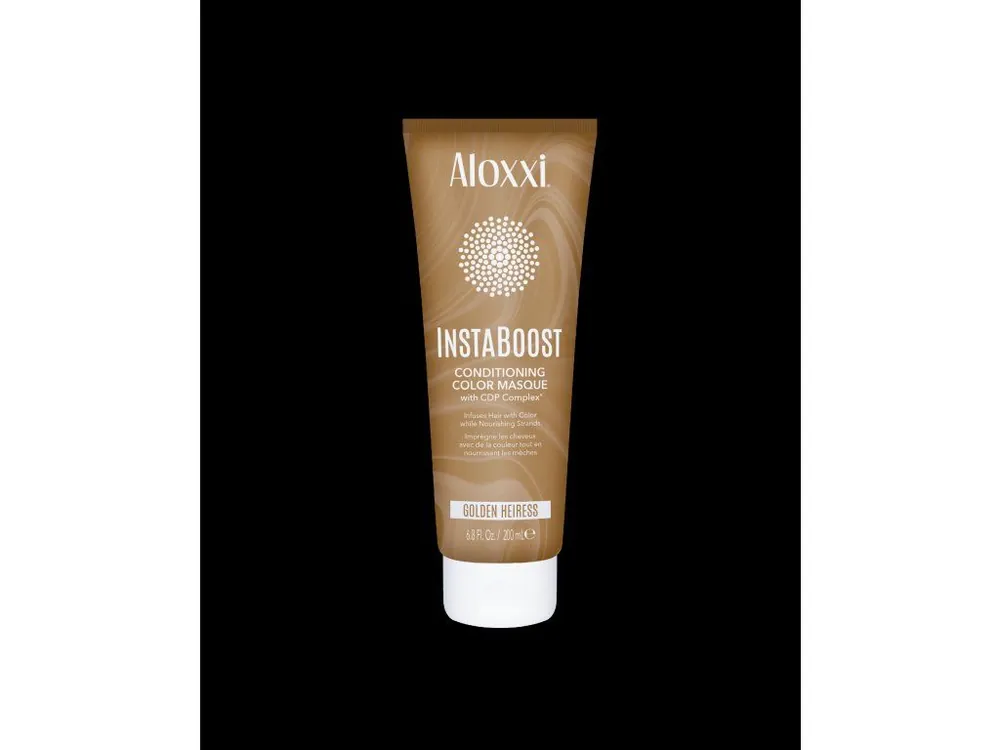 Vysoce Kvalitní ALOXXI Barevná hydratační maska Instaboost zlatá 200ml+ Vzorek kondicionéru Aloxxi 7 Oil