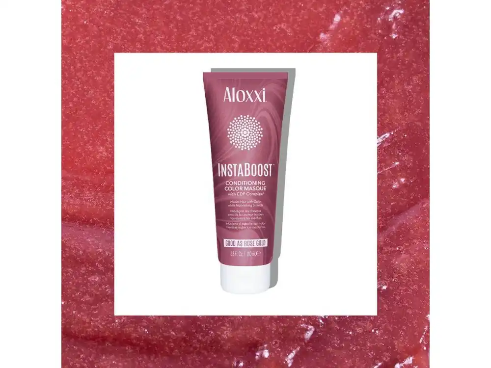 Sezónní Sleva ALOXXI Barevná hydratační maska Instaboost starorůžová 200ml+ Vzorek kondicionéru Aloxxi 7 Oil