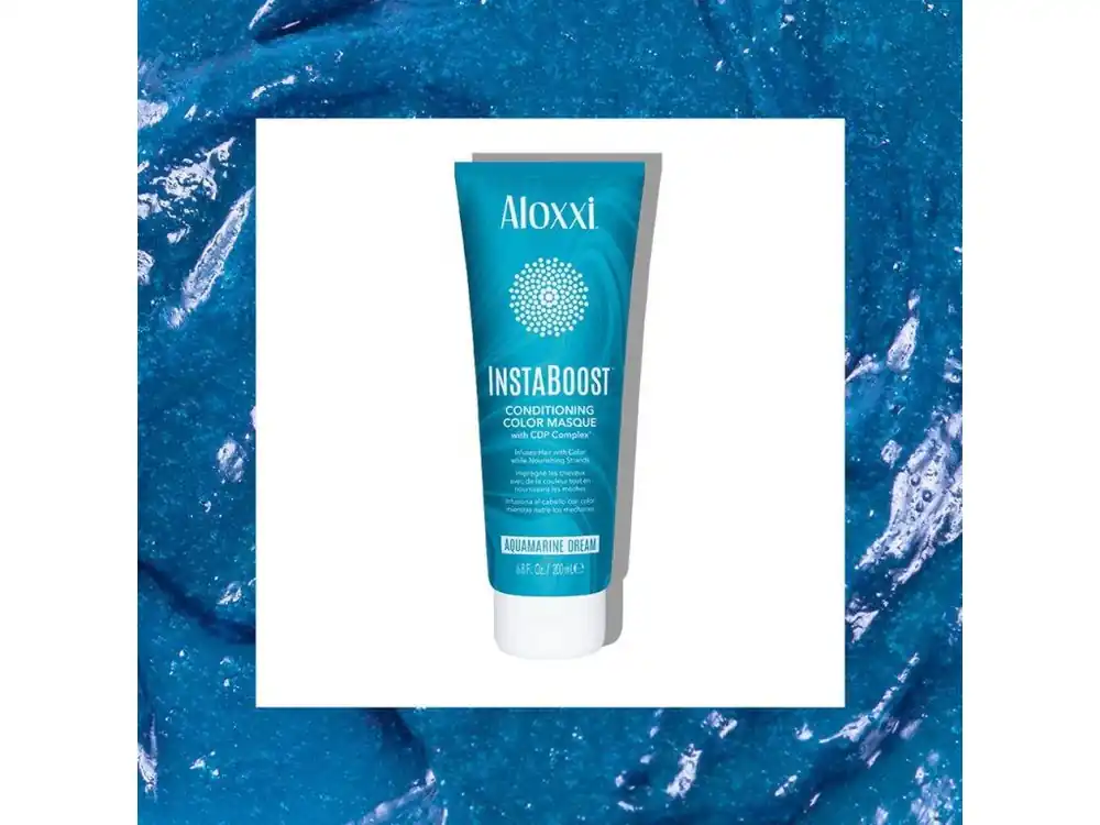 Novinka ALOXXI Barevná hydratační maska Instaboost petrolejová 200ml+ Vzorek kondicionéru Aloxxi 7 Oil