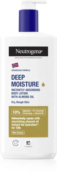 Horká Nabídka Neutrogena Deep Moisture hluboce vyživující tělové mléko s mandlovým olejem 400ml