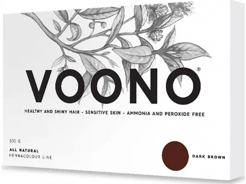 Voono Henna Dark Brown - přírodní barva na vlasy 500g Vysoce Kvalitní