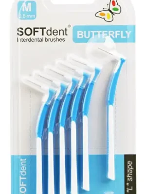 Značkový SOFTdent Butterfly mezizubní kartáček M zahnutý 0.6mm 6ks