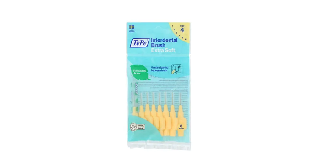 Autentický TePe Extra Soft mezizubní kartáčky 4 žluté (0,7 mm) 8 ks