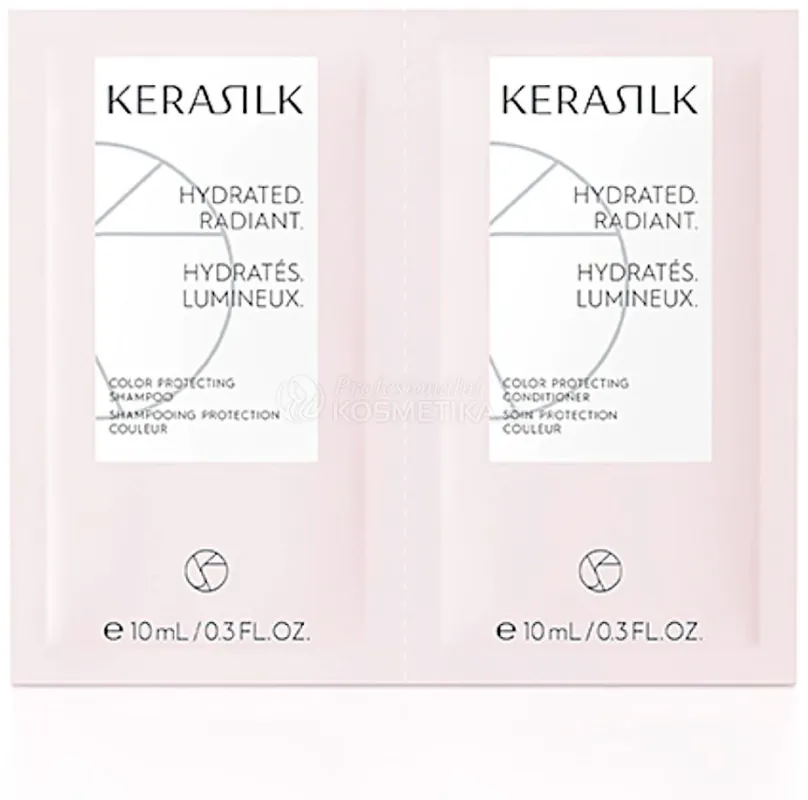 Cenový Hit Kerasilk Essentials Color Protecting Shampoo and Conditioner - Šampon na barvené vlasy 10 ml + kondicionér 10 ml Cestovní balení