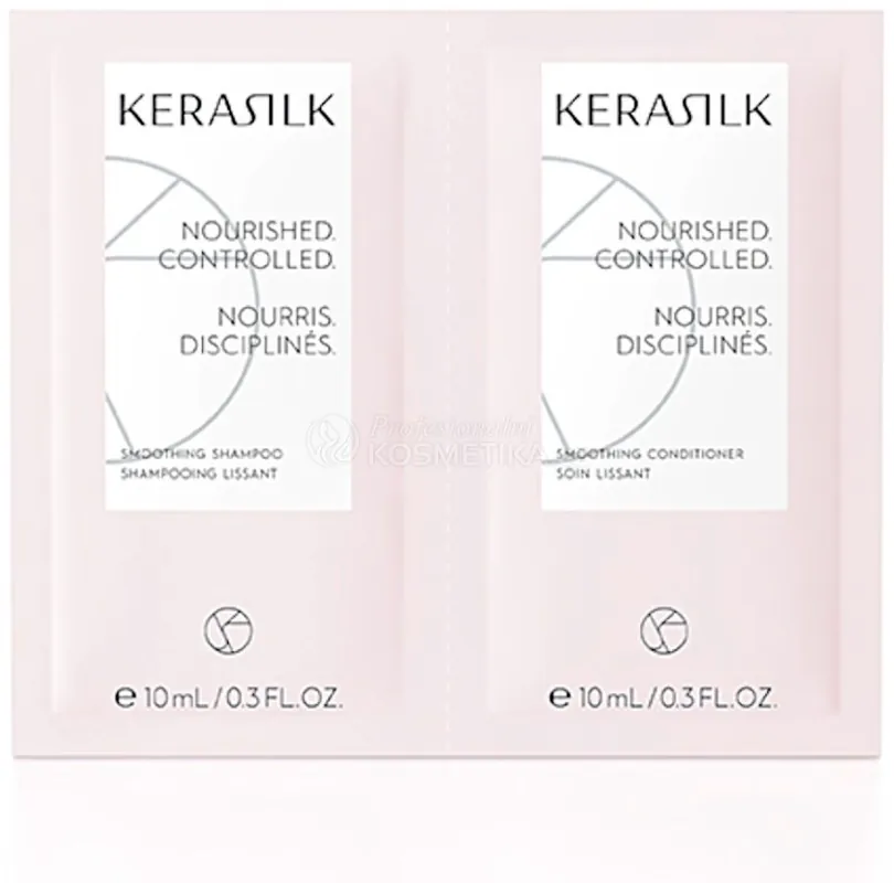 Nejlepší Volba Kerasilk Essentials Smoothing Shampoo and Conditioner - Šampon na hrubé vlasy 10 ml + kondicionér 10 ml Cestovní balení