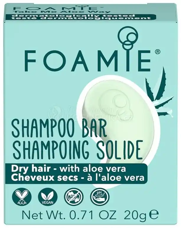 Foamie Shampoo Bar Travel Size TAKE ME ALOE WAY - Šampon s aloe vera 20 g Cestovní balení Cenový Hit