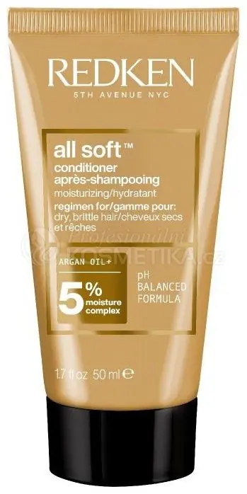 Aktuální Redken All Soft Conditioner Travel Size - Hydratační kondicionér pro suché a křehké vlasy 50 ml Cestovní balení