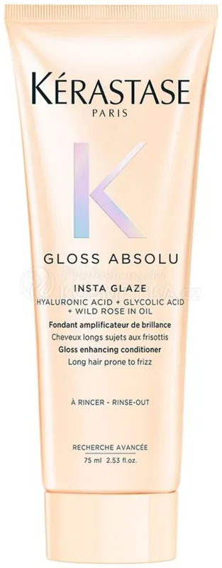 Odeslání Ihned Kérastase Gloss Absolu Insta Glaze Fondant Mini - Hydratační a rozjasňující péče pro vlasy se sklonem ke krepatění 75 ml Cestovní balení