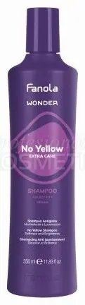Značkový Fanola Wonder No Yellow Extra Care Shampoo - Šampon na šedivé a odbarvené vlasy 350 ml