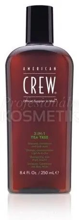 Omezená Nabídka American Crew Tea Tree 3in1 - Šampon + kondicionér + gel 250 ml