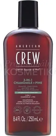 American Crew 3v1 Chamomile + Pine - Šampon, kondicionér a tělový gel 250 ml Zlevněný