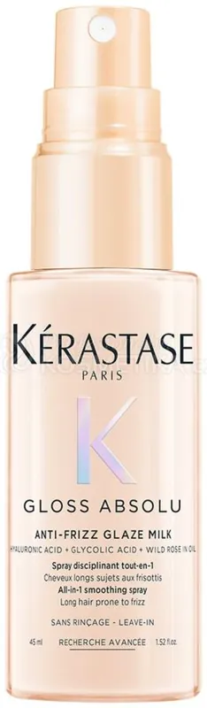 Kérastase Gloss Absolu Anti-frizz Glaze Milk Travel Size - Uhlazující termoochranný sprej pro vlasy se sklonem ke krepatění 45 ml Cestovní balení Cenový Hit