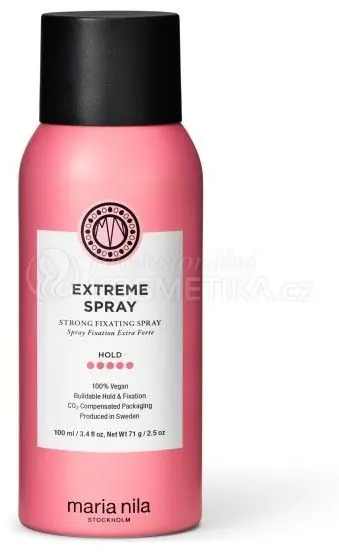Maria Nila Extreme Spray - jemný sprej na vlasy s extra silnou fixací 100 ml Cestovní balení Must-Have