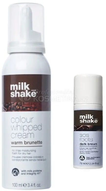 Milk Shake SOS Sada Warm Brunette - Sprej na odrosty 75 ml + vyživující pěna 100 ml Dárková sada Cenová Bomba