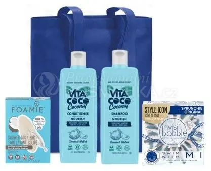 Vita Coco Letní Sada - Šampon 400 ml + kondicionér 400 ml + tuhá sprchová péče 42 g + gumička do vlasů 1 ks Dárková sada Časově Omezené