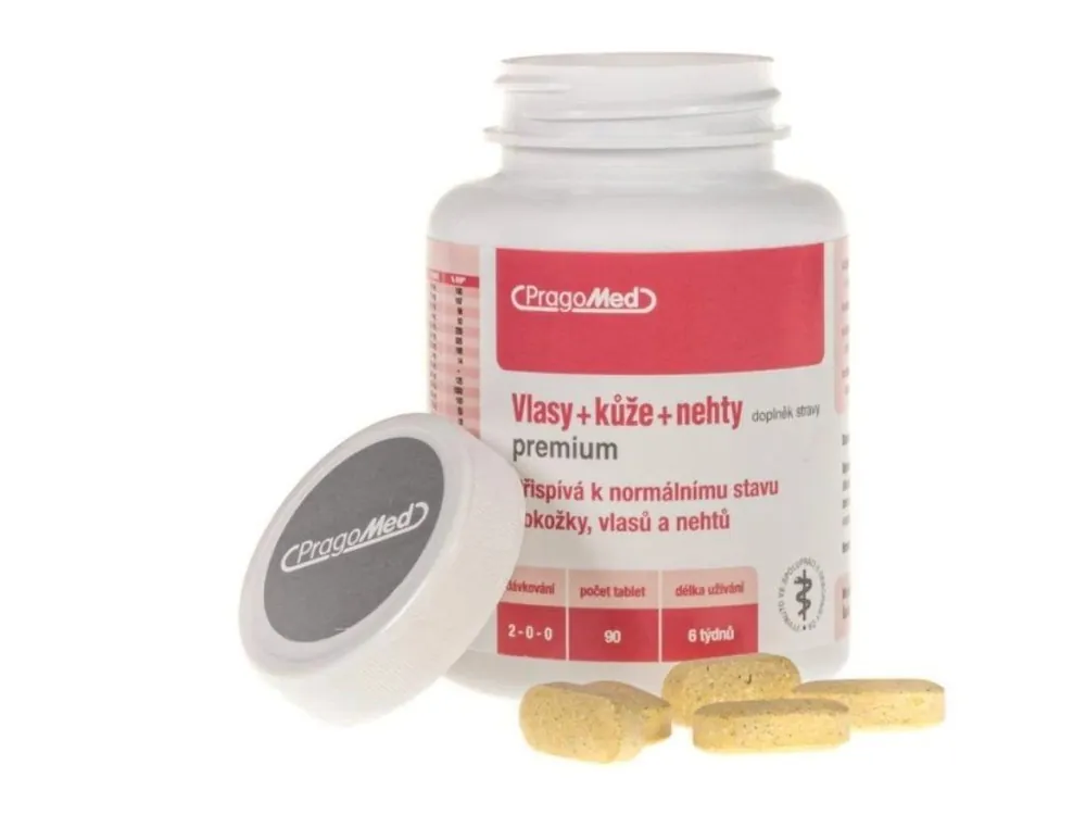 Pragomed Vlasy+kůže+nehty PREMIUM 90 tbl. Výhodná Nabídka