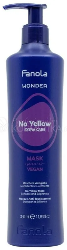 Finální Výprodej Fanola Wonder No Yellow Extra Care Mask - Maska na šedivé a odbarvené vlasy 350 ml