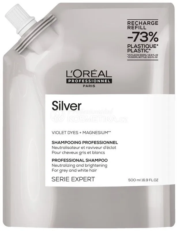 Bezpečná Platba L´oréal Professionnel Serie Expert Silver Shampoo - Šampon pro ledový lesk 500 ml Náhradní náplň