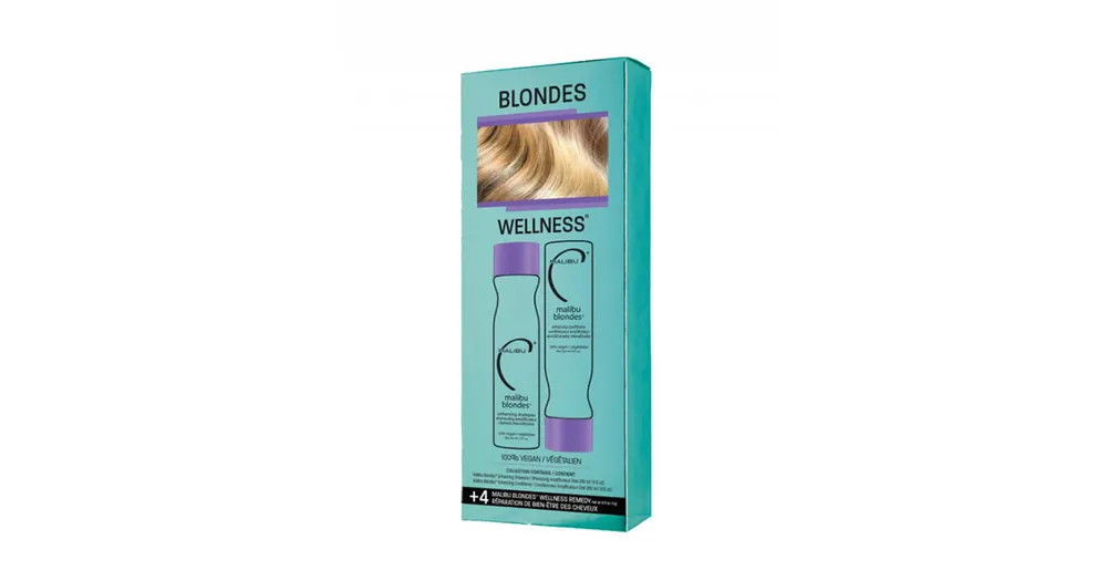 Malibu C Blondes Enhancing Wellness Collection Shampoo 266 ml + Conditioner 266 ml + sáček 4 x 5 g . Super Cena