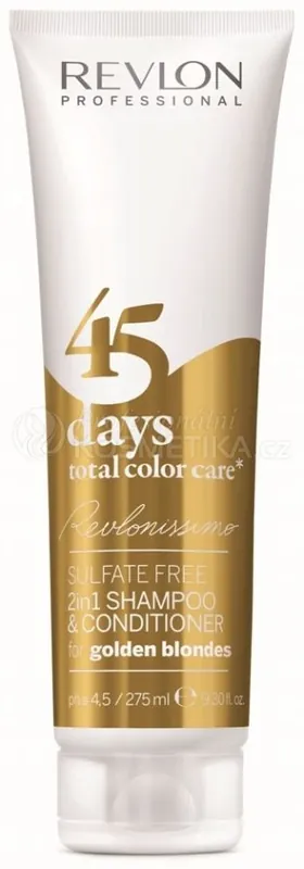 Rychlé Dodání Revlon Professional 45 days total color care Shampoo & Conditioner 2in1 - 2 v 1 šampon a kondicionér pro zlatavé odstíny 275ml