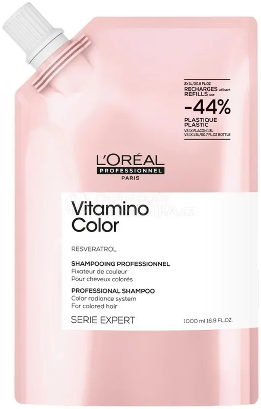 Novinka L´oréal Professionnel Serie Expert Vitamino Color Shampoo - Šampon pro zářivou barvu vlasů 1000 ml Náhradní náplň