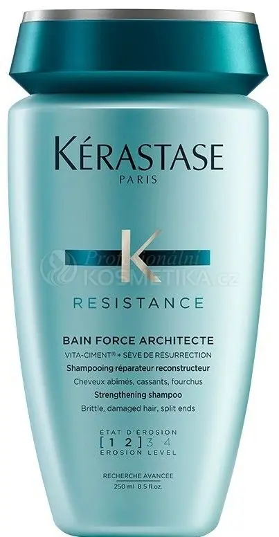 Kerastase Resistance Bain Force Architecte Shampoo - Šamponová lázeň pro lehce poškozené vlasy 250ml Doprava Zdarma