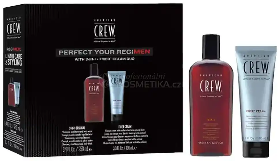 Poslední Šance American Crew Perfect Your Regimen Set - Šampon 3 v1 250 ml + fiber krém 100 ml Dárková sada