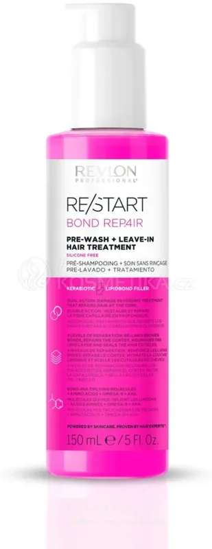 Revlon Professional Restart Bond Repair Pre-wash + Leave-in Hair Treatment - Bezoplachová vlasová kúra 2v1 pro poškozené vlasy 150 ml Pouze Dnes