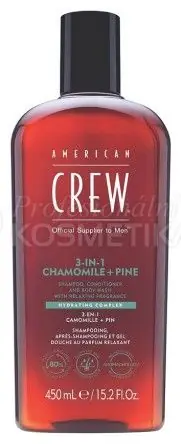 American Crew 3v1 Chamomile + Pine - Šampon, kondicionér a tělový gel 450 ml Sleva