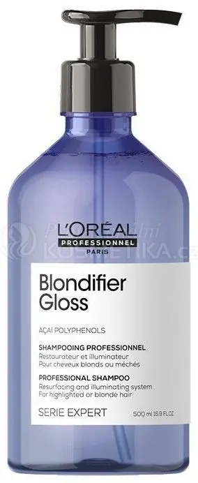 Značkový L´oréal Professionnel Serie Expert Blondifier Gloss Shampoo - Rozjasňující šampon pro blond vlasy 500 ml