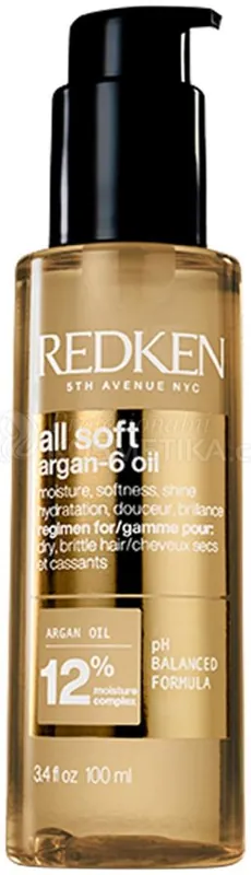 Pouze Dnes Redken All Soft Argan 6 Oil - Multifunkční arganový olej pro hydrataci suchých vlasů 100 ml