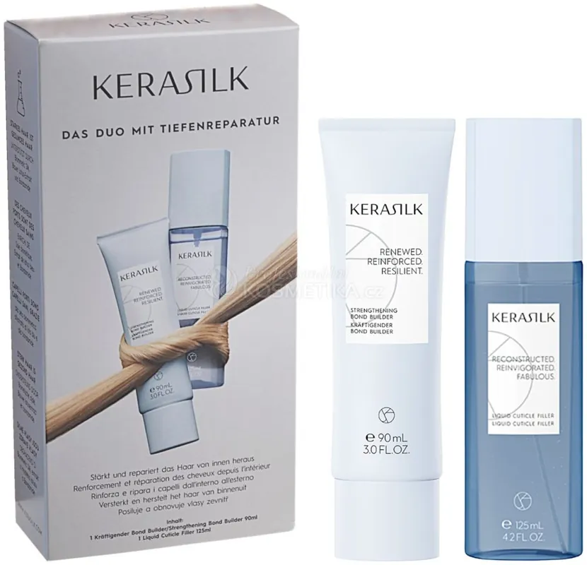 Kerasilk Duo Set - Termoochranný sprej 90 ml + Posilující fluid 125 ml Dárková sada Must-Have