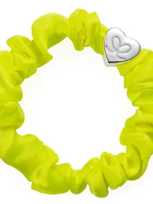 By Eloise London Silver Heart Silk Scrunchie . Akční Cena