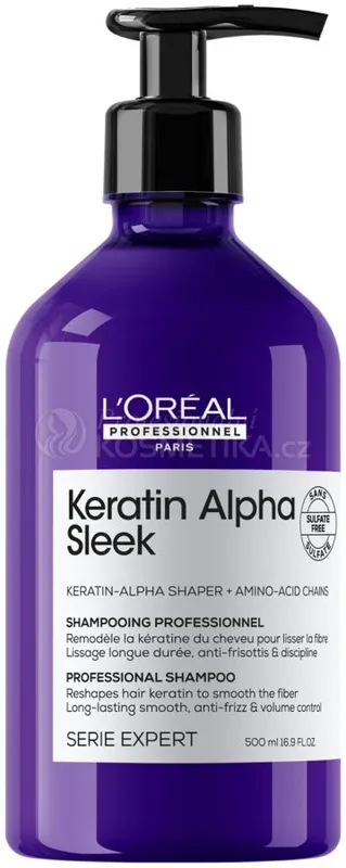 Dokud Zásoby Vydrží L´oréal Professionnel Keratin Alpha Sleek Shampoo - Uhlazující šampon 500 ml