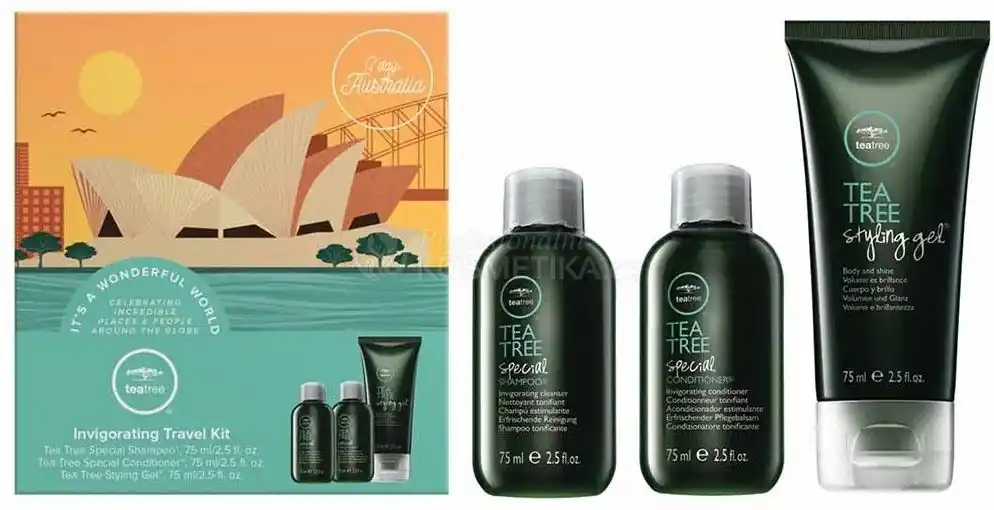 Originální Paul Mitchell Tea Tree Special Invigorating Travel Kit - Šampon 75 ml + kondicionér 75 ml + stylingový gel 75 ml Dárková sada