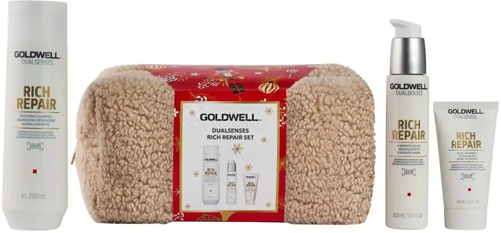 Goldwell Dualsenses Rich Repair Cristmas Set - Šampon 250 ml + sérum 100 ml + maska 50 ml Dárková sada Ověřený