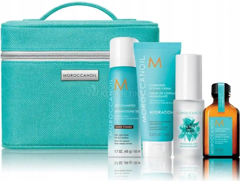 Moroccanoil Brunette Mediterranean Escape Set - Stylingový krém 75 ml + vůně na vlasy a tělo 30 ml + olejová péče 25 ml + suchý šampon 62 ml Dárková sada Tovární Cena