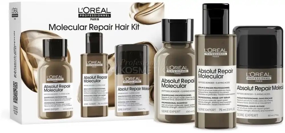 L´oréal Professionnel Serie Expert Absolut repair Molecular Trio Mini Set - Šampon 100 ml + sérum 75 ml + maska 50 ml Dárková sada Koupit Online