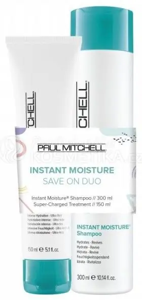 Paul Mitchell Instant Moisture Duo Set - Šampon 300 ml + Intenzivní zvlhčující kůra 150 ml Dárková sada Rychlé Dodání