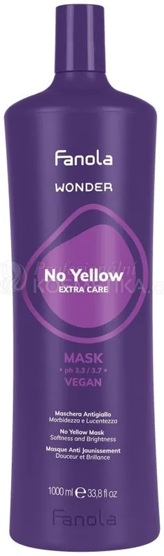 Must-Have Fanola Wonder No Yellow Extra Care Mask - Maska na šedivé a odbarvené vlasy 1000 ml