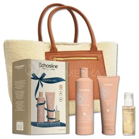 Nejlepší Cena Echosline Keratin Veg Vánoční Set - Šampon 300 ml + maska 300 ml + fluid 100 ml Dárková sada