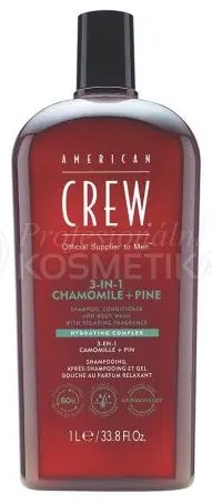Nakupujte Hned American Crew 3v1 Chamomile + Pine - Šampon, kondicionér a tělový gel 1000 ml
